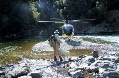 man and helicopter